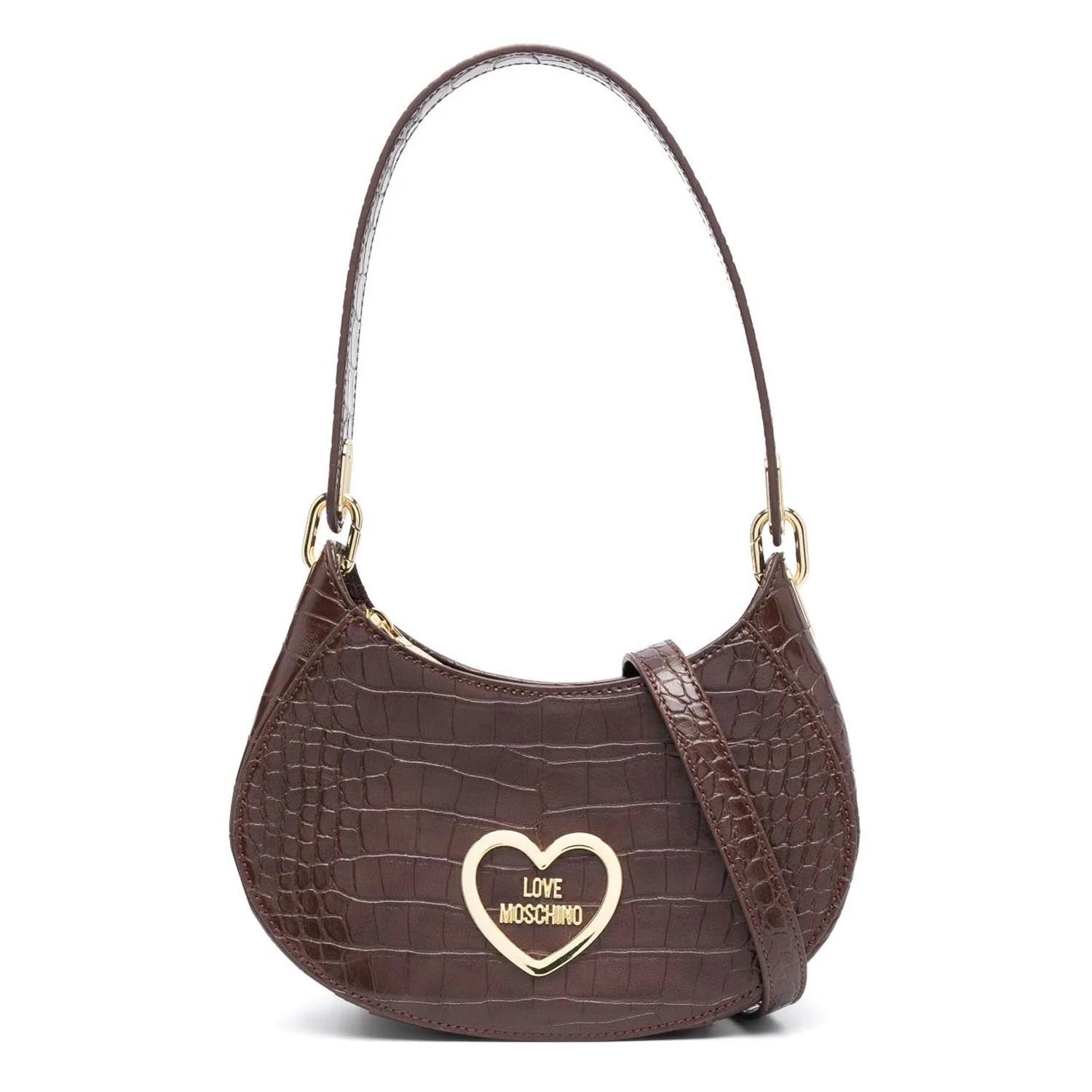 LOVE MOSCHINO BROWN BAGUETTE BAG lovebycomo