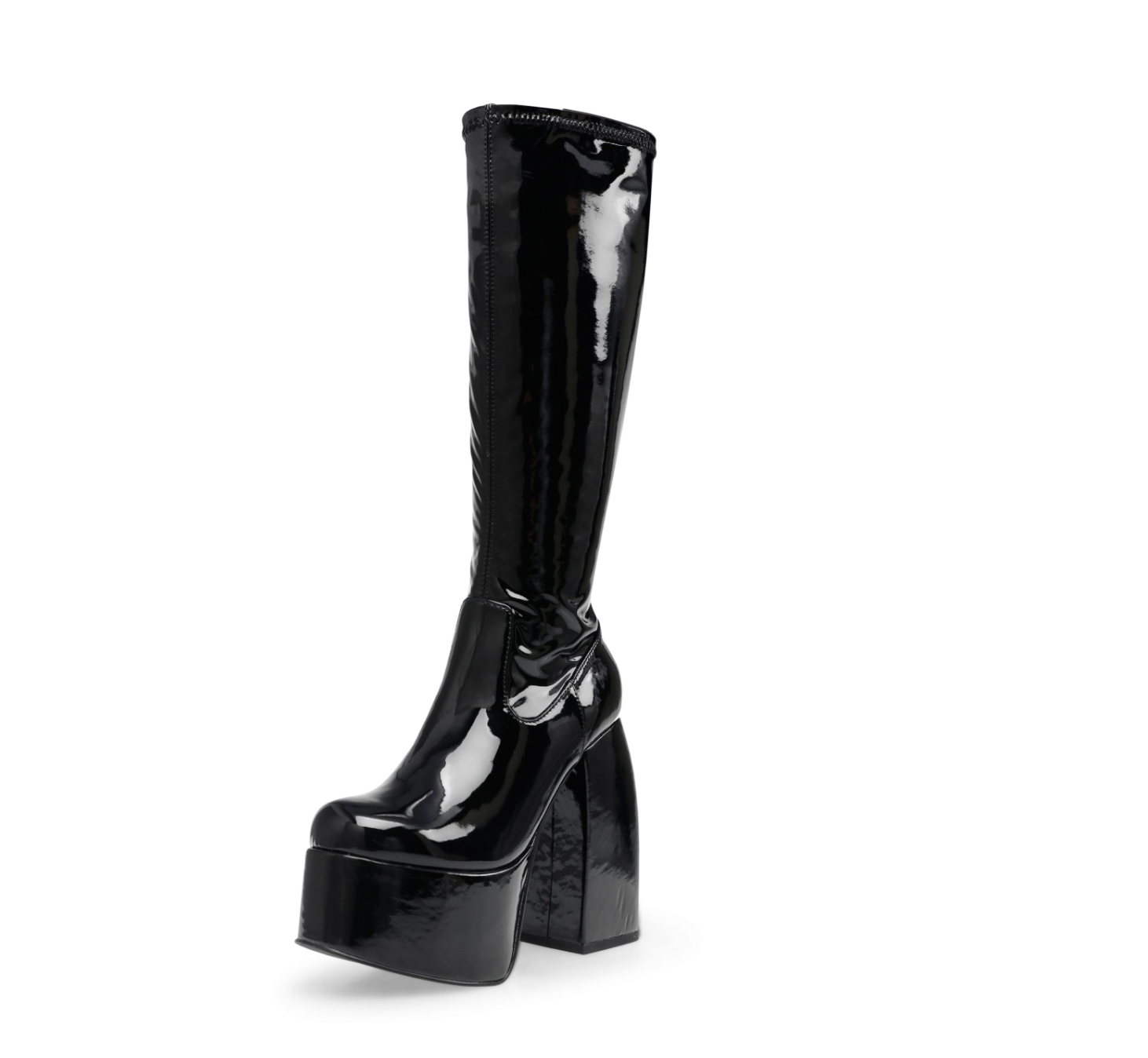 STEVE MADDEN ANNEXED BLACK PATENT BOOTS – lovebycomo