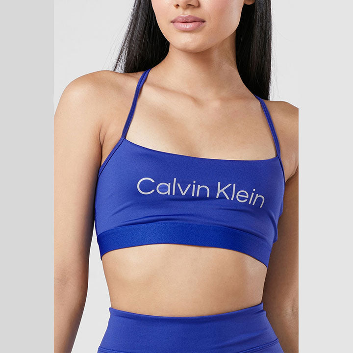 Calvin Klein Performance Women's Reflective Medium Support Sports Bra - CK  Black