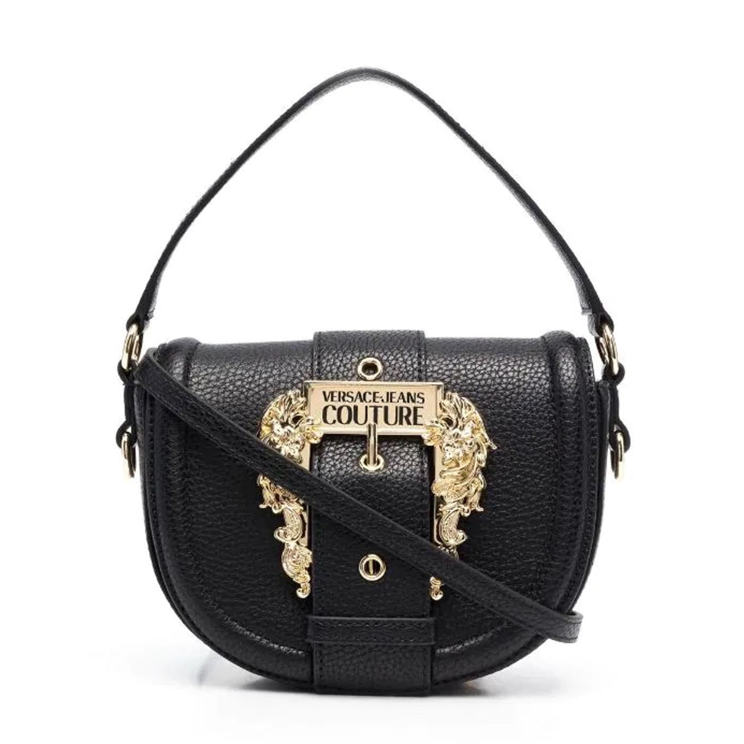 Versace black handbag discount with gold hardware